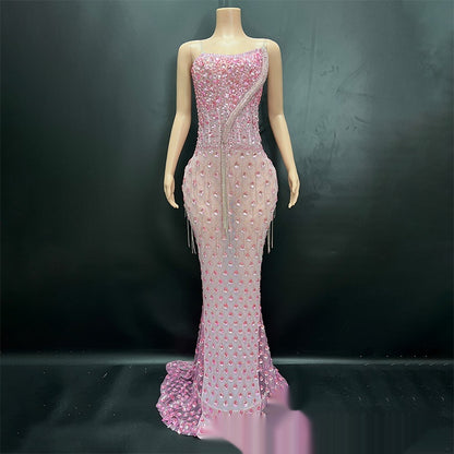 Elegant Fishtail Gown - No Back Design