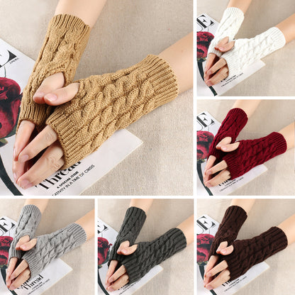 Warm Wool Gloves Winter Men's Open Finger