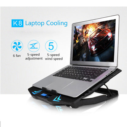 Laptop Radiator 6 Fans LCD Screen Display Touch Operation