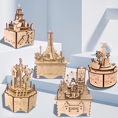 Wooden Music Box Series Manual Diy 3d Puzzles