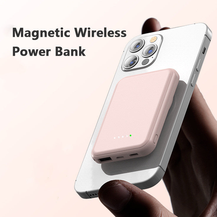 Mini snabbladdning Magnetisk trådlös kraftbank 5000 MAh Portablig