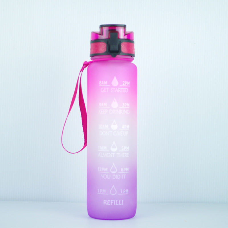 Genomskinlig flaska vattenflaska 1000 ml flaska Kawaii flaska Bpa gratis infusionsanordning Plast Mjölk Sport Klarvatten flaska Kawaii Cup