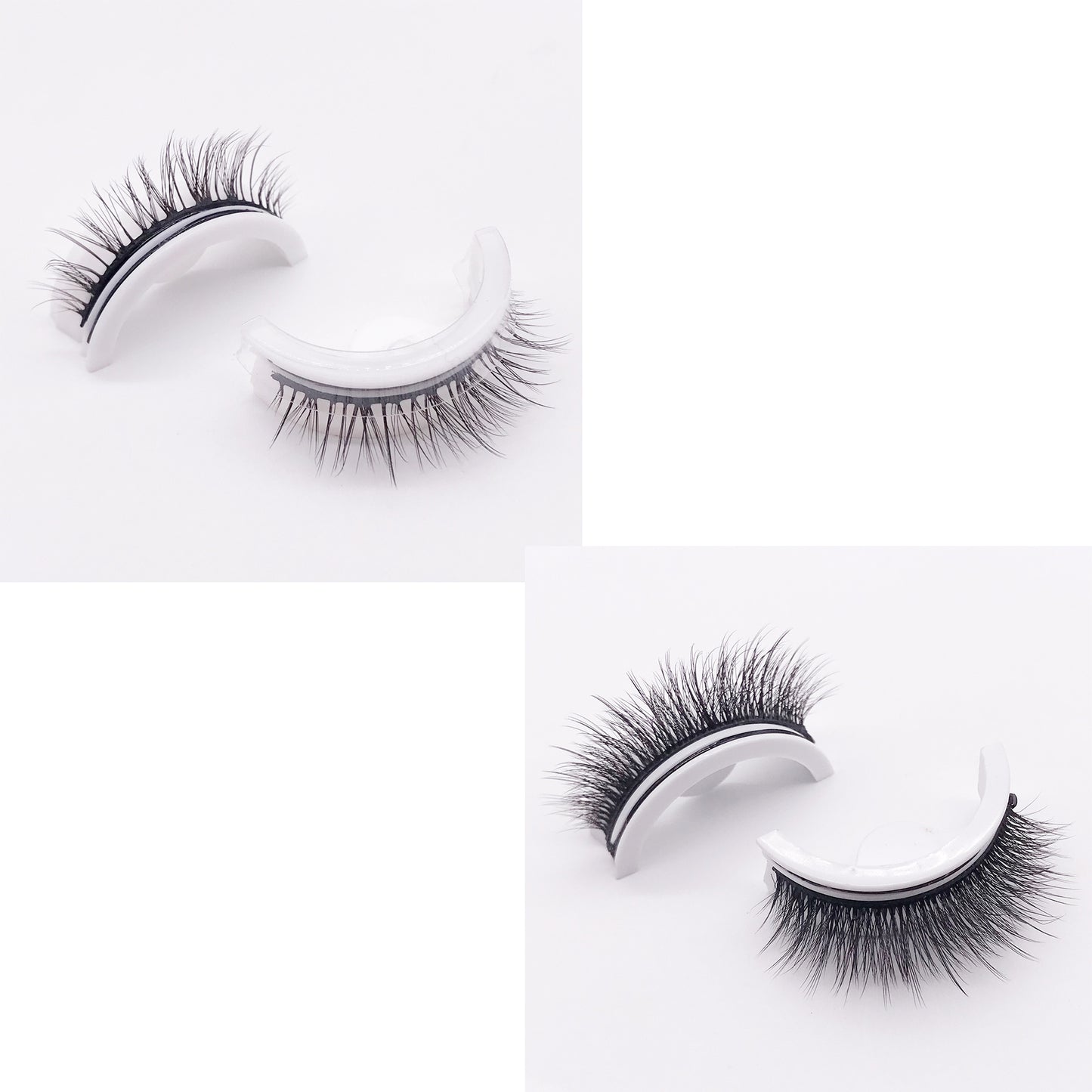 Återanvändbara 3D Mink Lashes naturliga falska ögonfransar Självhäftande falska limmar fria lass Makeup ögonfrans Extens Silk ögonfransar