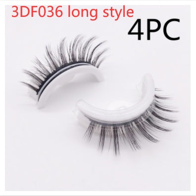 Återanvändbara 3D Mink Lashes naturliga falska ögonfransar Självhäftande falska limmar fria lass Makeup ögonfrans Extens Silk ögonfransar