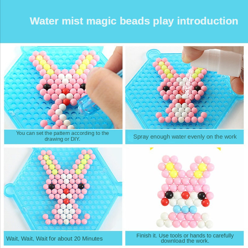 DIY Water Spray Magic Beads Handmade Toy Set Children's Color Crystal Puzzle Craft Kit