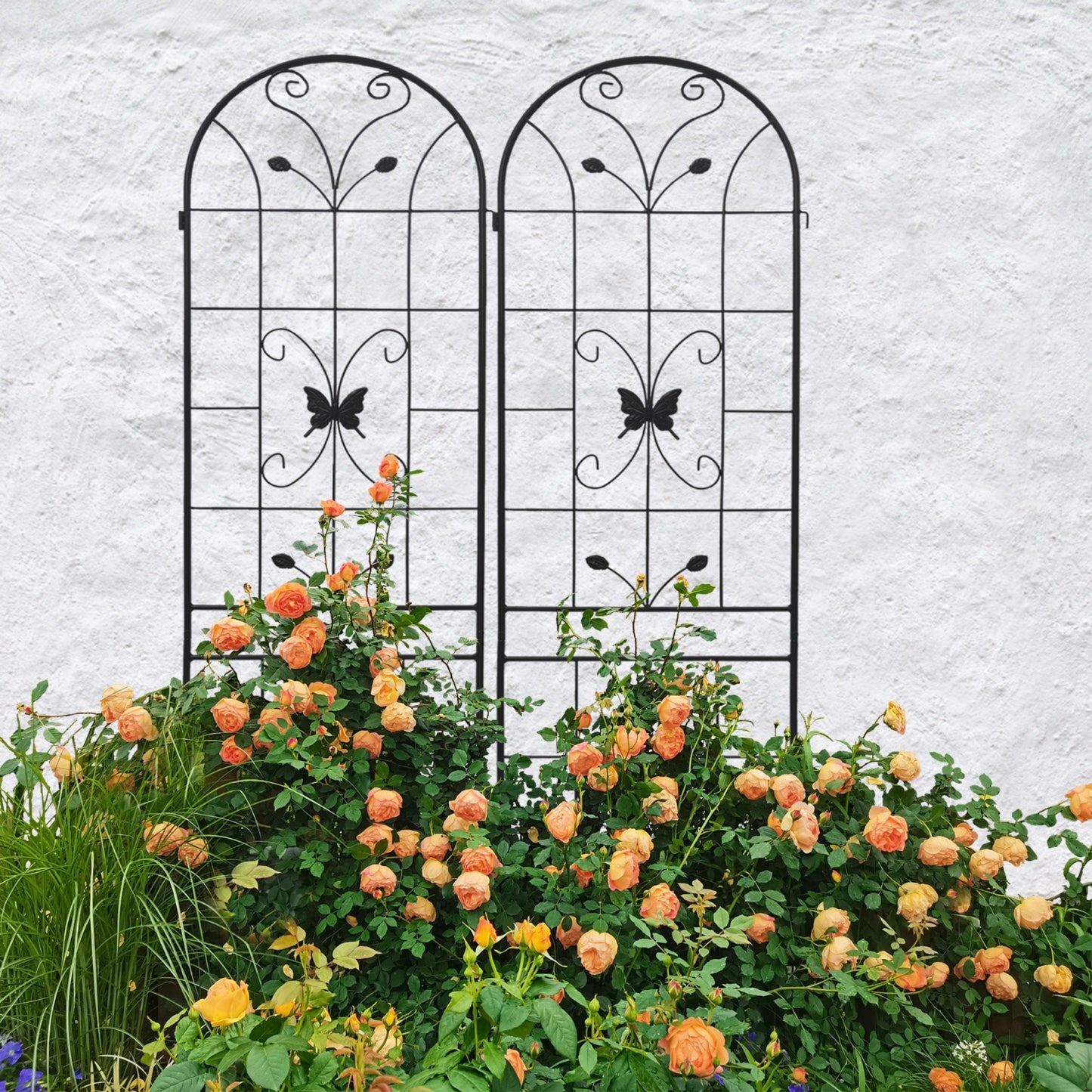 4 Pack Metal Garden Trellis 86.7x19.7Rustproof For Climbing Plants Outdoor
