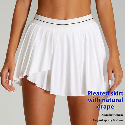 Women's Anti-Exposure Tennis Skirt - Two-Piece Design with Contrast Colors
