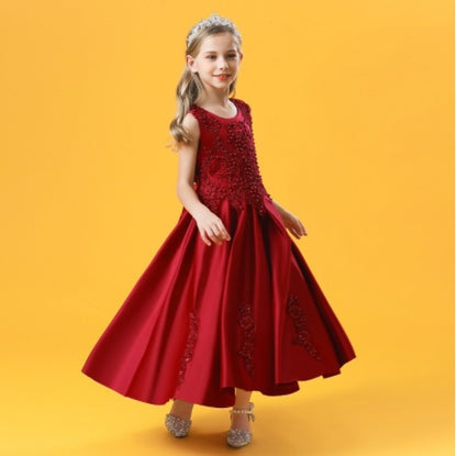 Fashion Children's Long Summer Piano Performance Costume Dress