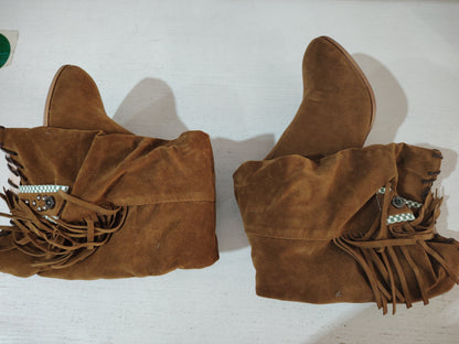 Frosted high-tube fringed women's boots