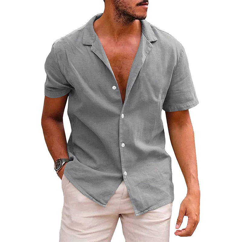 Hauts pour hommes chemise boutonnée décontractée à manches courtes chemise de plage été