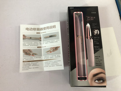 Mini rasoir de sourcils électrique, rouge à lèvres, stylo à sourcils, épilateur indolore avec lumière LED