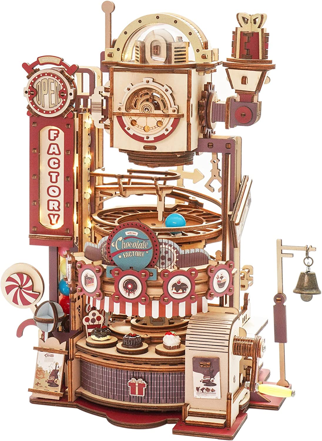 Robotime ROKR marbre chocolaterie 3D jeux de Puzzle en bois assemblage modèle de construction jouets pour enfants enfants cadeau d'anniversaire