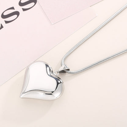 Gold Sliver Hollow Heart-shaped Necklace Ins Simple Versatile Personalized Love Necklace For Women's Jewelry Valentine's Day