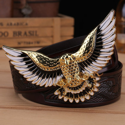 Men's Fashion Eagle Leather Belt - Commanding Presence