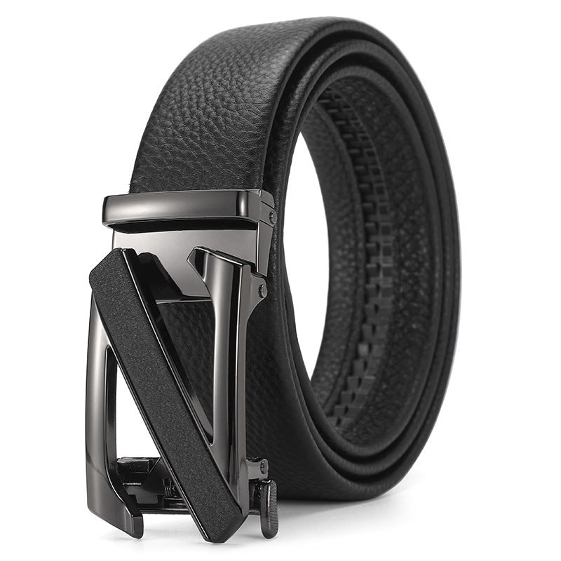 Men's Genuine Leather Automatic Pure Leather Belt - Authentic Confidence