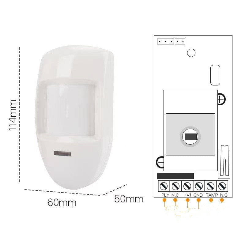 Wired Pir Motion Sensor Passive Infrared Detector Wall Mounted Warning Alarm Relay Home Security System