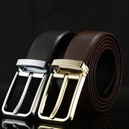 Men's First Layer Cowhide Simplicity Pin Buckle Belt - Authentic Simplicity