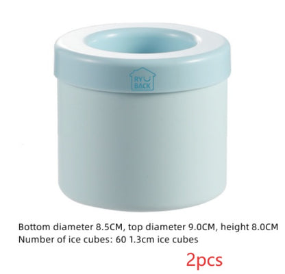 Portable 2 In 1 Ice Bucket Mold With Lid Space Saving Cube Maker Tools For Kitchen Party Barware