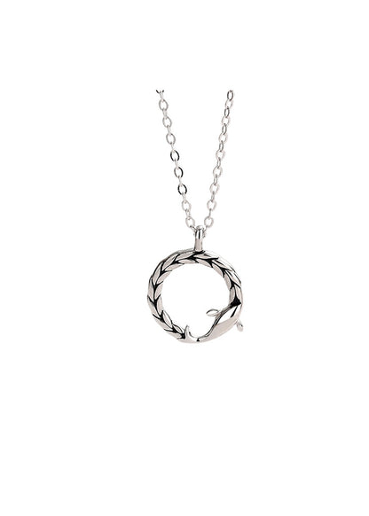 Fisk med dig en argent sterling par halsband.