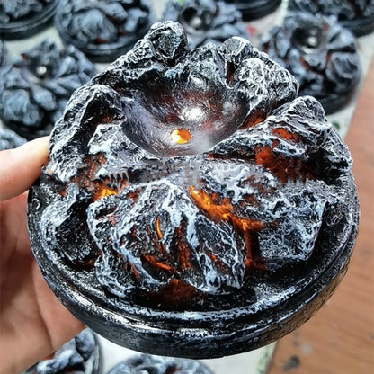 LED Lava Drage ägg Dekor Dinosaur ägg staty Resin Dragon ägg kristall Mineral Gemstone Reiki Hem Inredning