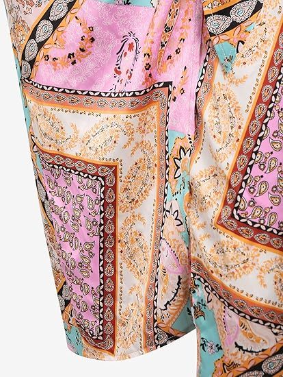 Professional Women's Boho Asymmetrical Skirt - Tied Floral Paisley Print (High Waist Ruched Design, Elegant Comfort)