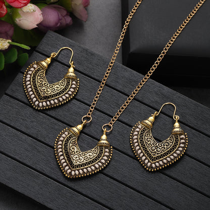 Colored Rope Winding Earrings Necklace Two-piece Set - Stylish & Elegant
