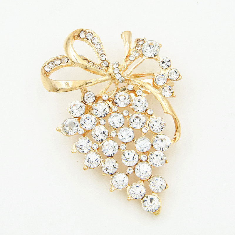 Broche Raisin Diamant Femme