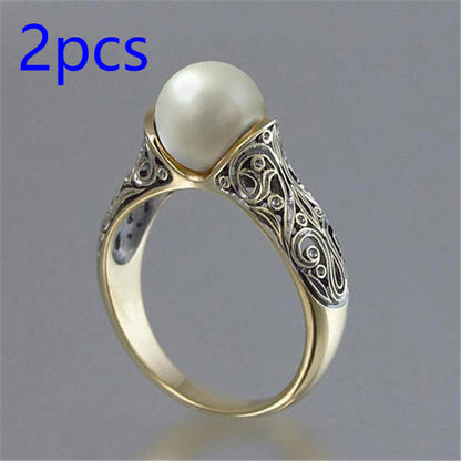 Inlaid artificial ABS pearl ring