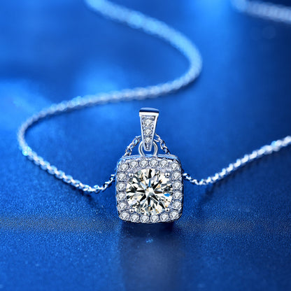 S925 Sterling Silver Jewelry Moissanite Pendant Necklace