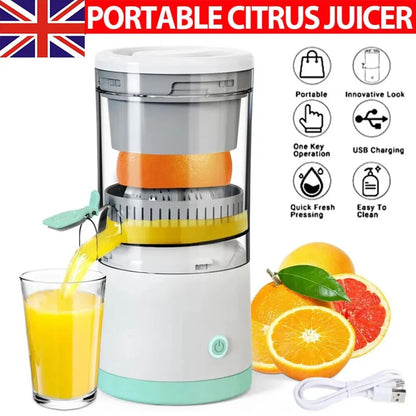 Elektrisk Citrus Juicer Juice Squeezer Portable Press Machine Fruktextraktor UK