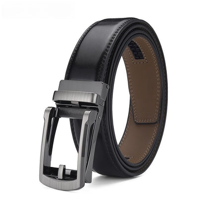 Men's Automatic Buckle Pure Cowhide Pant Belt - Authentic Sophistication
