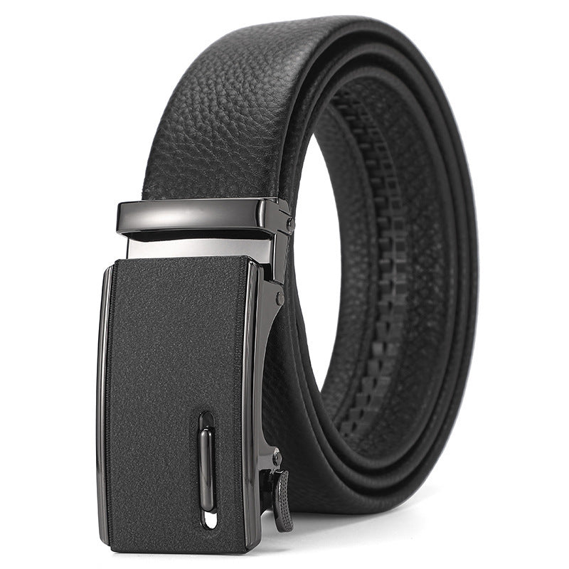Men's Genuine Leather Automatic Pure Leather Belt - Authentic Confidence