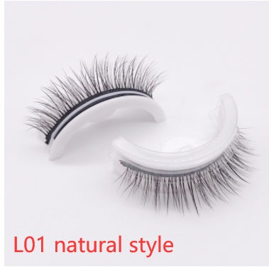 Återanvändbara 3D Mink Lashes naturliga falska ögonfransar Självhäftande falska limmar fria lass Makeup ögonfrans Extens Silk ögonfransar