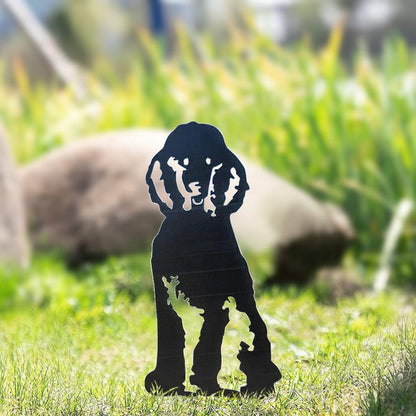 Metal Dog Silhouette Garden Patio Decoration