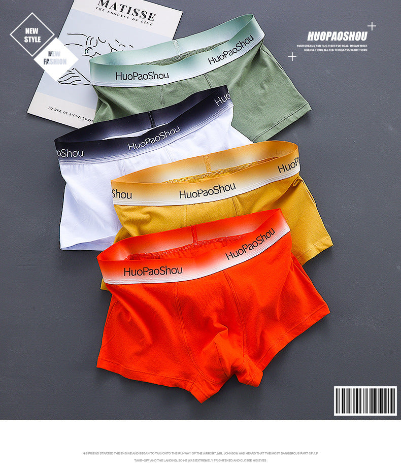 Solid Color Men's Boxer Men Panties Cotton Underpants Boxers