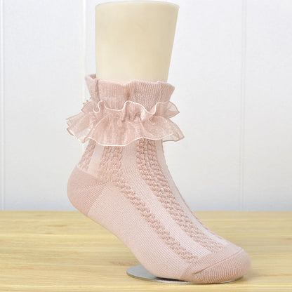 Mesh Princess Baby White Latin Dance Kids Lace Socks