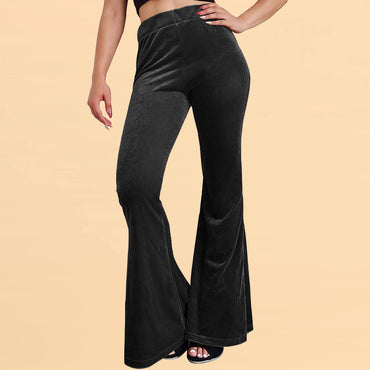 Velvet Bell-bottom Byxor Casual Women