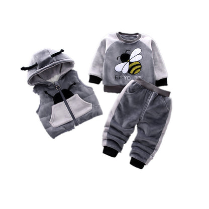 Fleece Thickening Boy Baby Suit - Baby Boy Sweater Tide