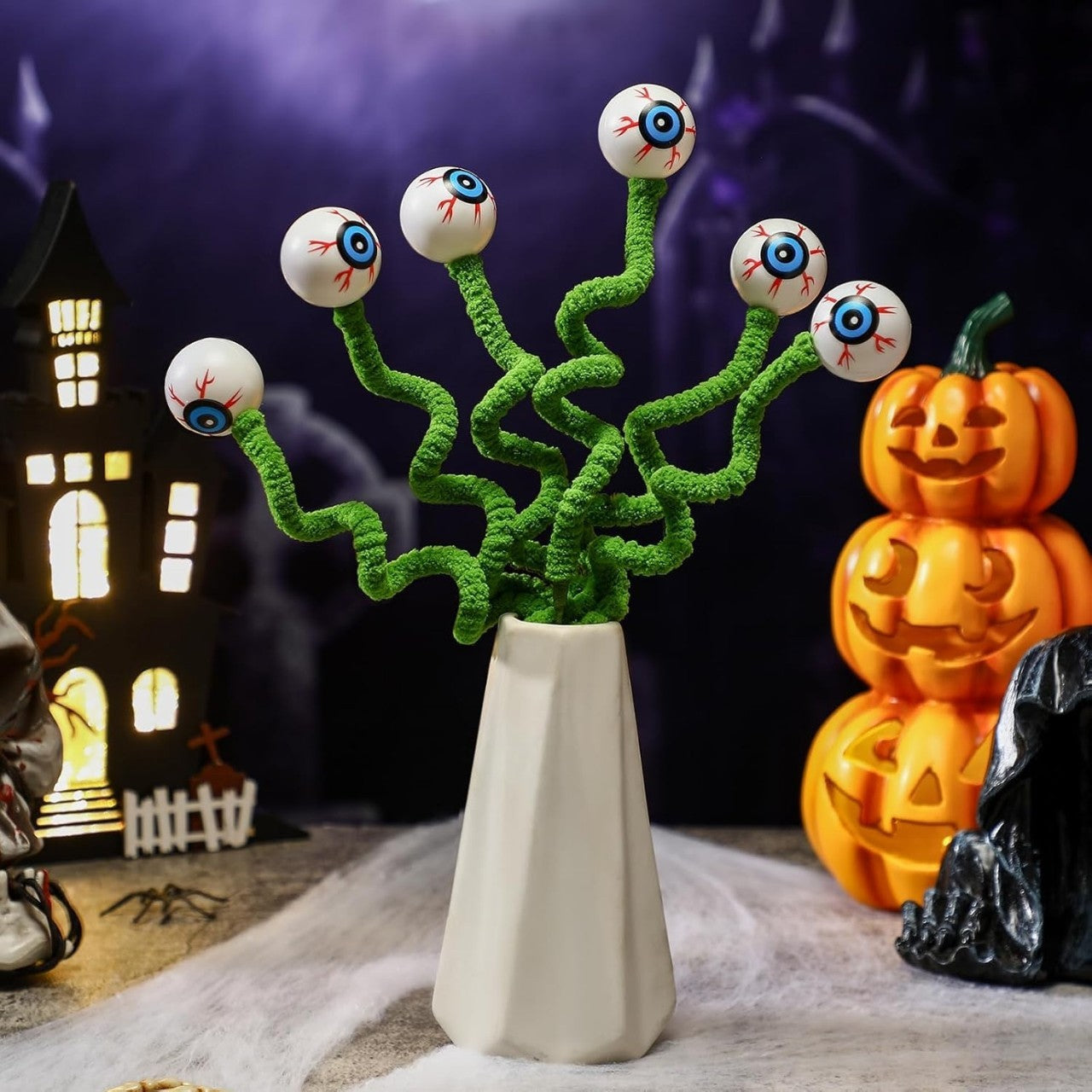 Halloween Three-dimensional Eye Beads Twig Cutting Bouquet Creative Funny Decoration