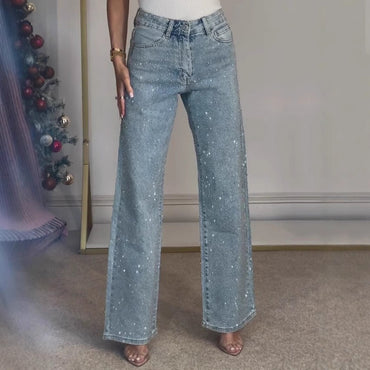 Hot Girl With High Waist Straight Leg Pants