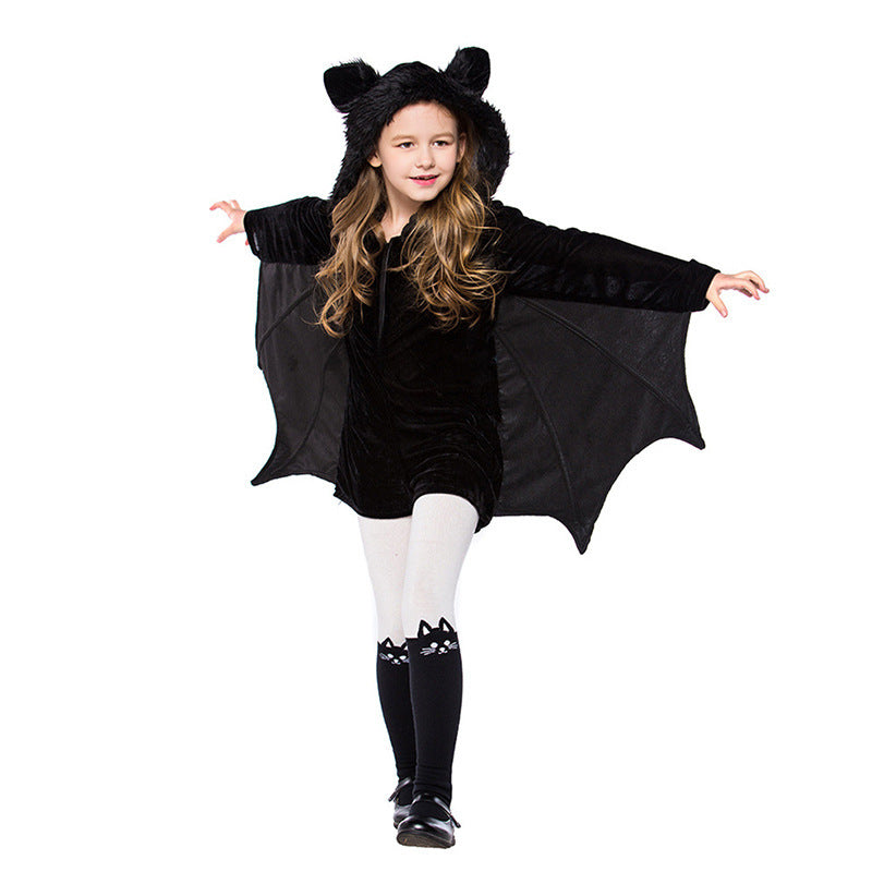 Costume d'Halloween pour enfants Costumes de cosplay chauve-souris noire
