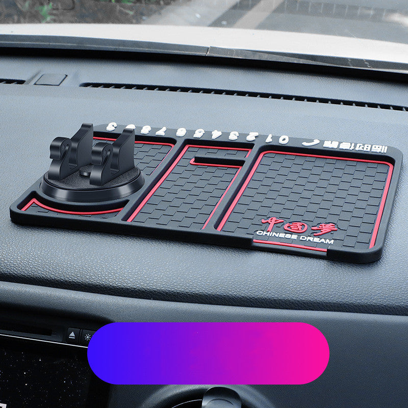 Tapis de téléphone de voiture antidérapant 4 en 1, carte de numéro de stationnement de voiture, tapis antidérapant, support de téléphone automatique, support de téléphone de tableau de bord collant Anti-glissement