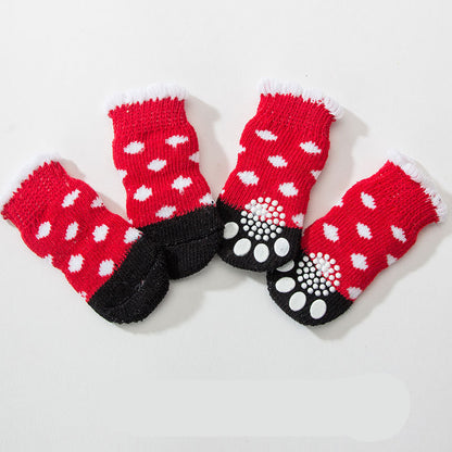 Pet Knit Skid Warm Love Cotton Socks
