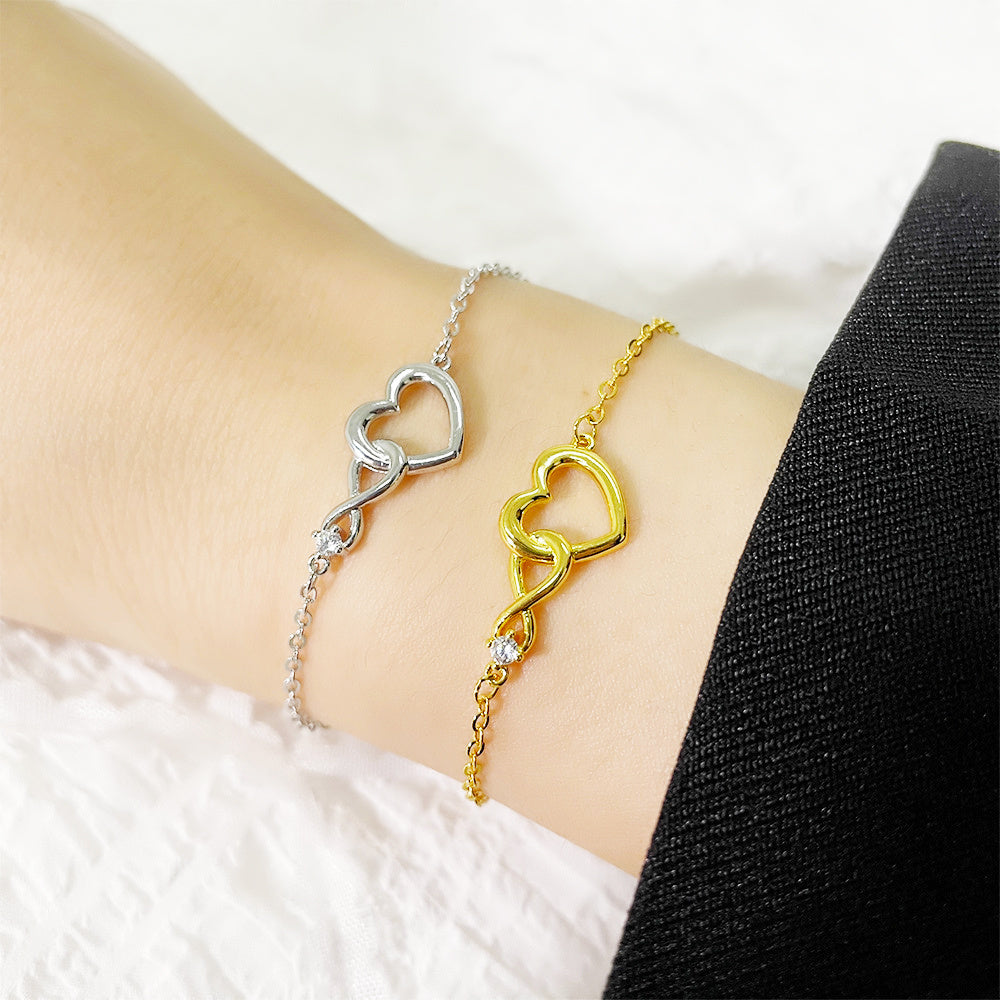 Bracelet en forme de cœur, bijoux à la mode, polyvalent, cadeau d'amour pour petite amie, saint-valentin