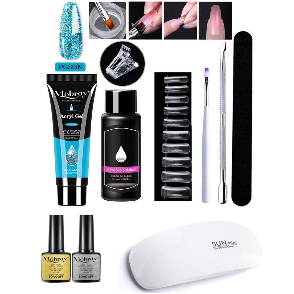 7-delad Nail Art Crystal Extender Set