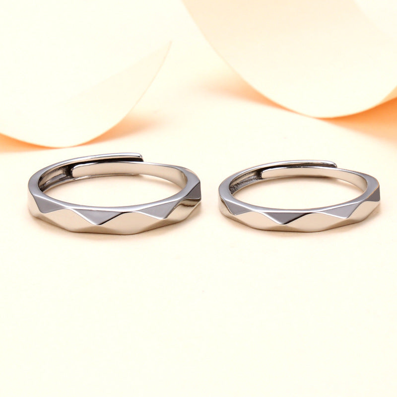 Angular Love Parring Handgjorda Kinesiska Stil Retro Herr- Och Kvinnor Parringar