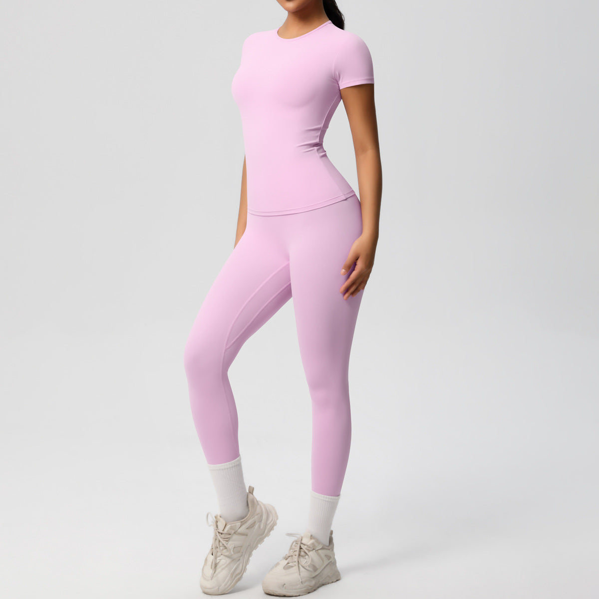 C it all Stretch Sports T-Shirt & High Waist Yoga Pants Set
