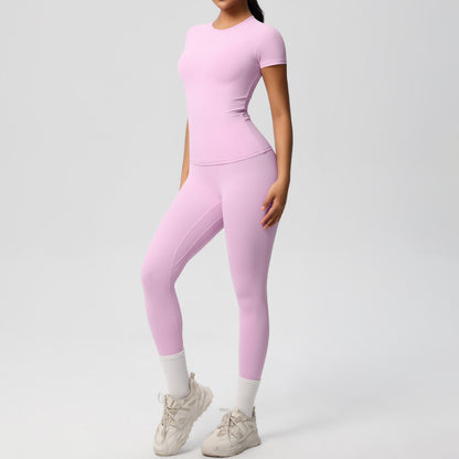 C it all Stretch Sports T-Shirt & High Waist Yoga Pants Set