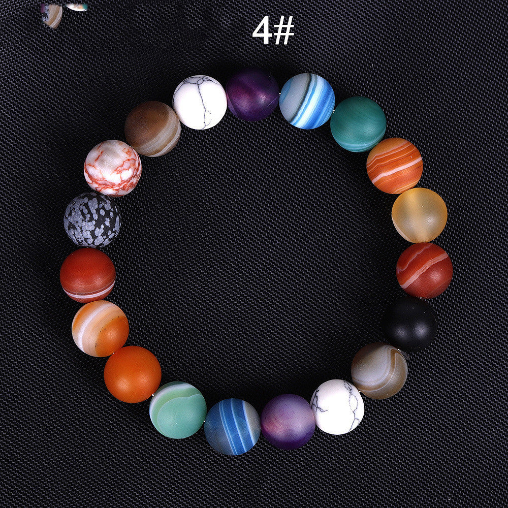 Solsystemet Åtta Sten Planet Armband Planeter Natursten Mala Pärla Strand Armband För Män Kvinnor Handgjort Universum Sol Chakra Armband Smycken