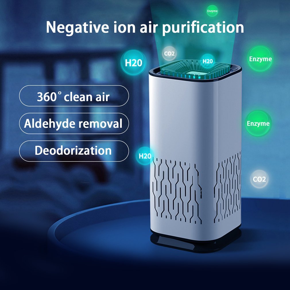 Car Air Purifier Portable Negative Ion Generator Remove Formaldehyde Dust Smoke Air Freshen Washer For Home Car